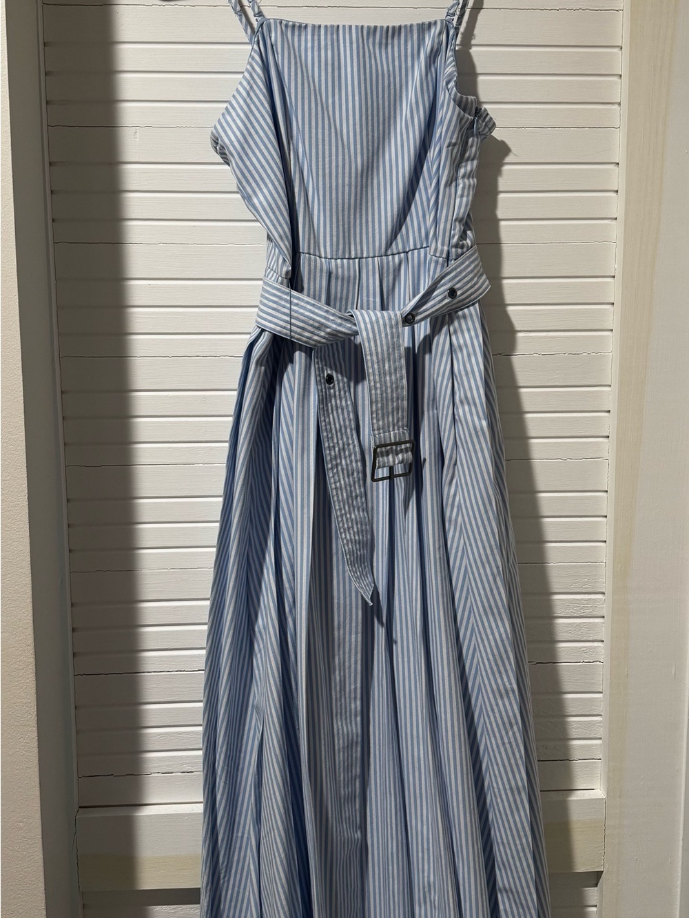 A New Day Seersucker Belted Dress